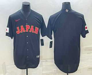 Men%27s Japan Baseball Blank 2023 Black World Classic Stitched Jerseys->customized nfl jersey->Custom Jersey